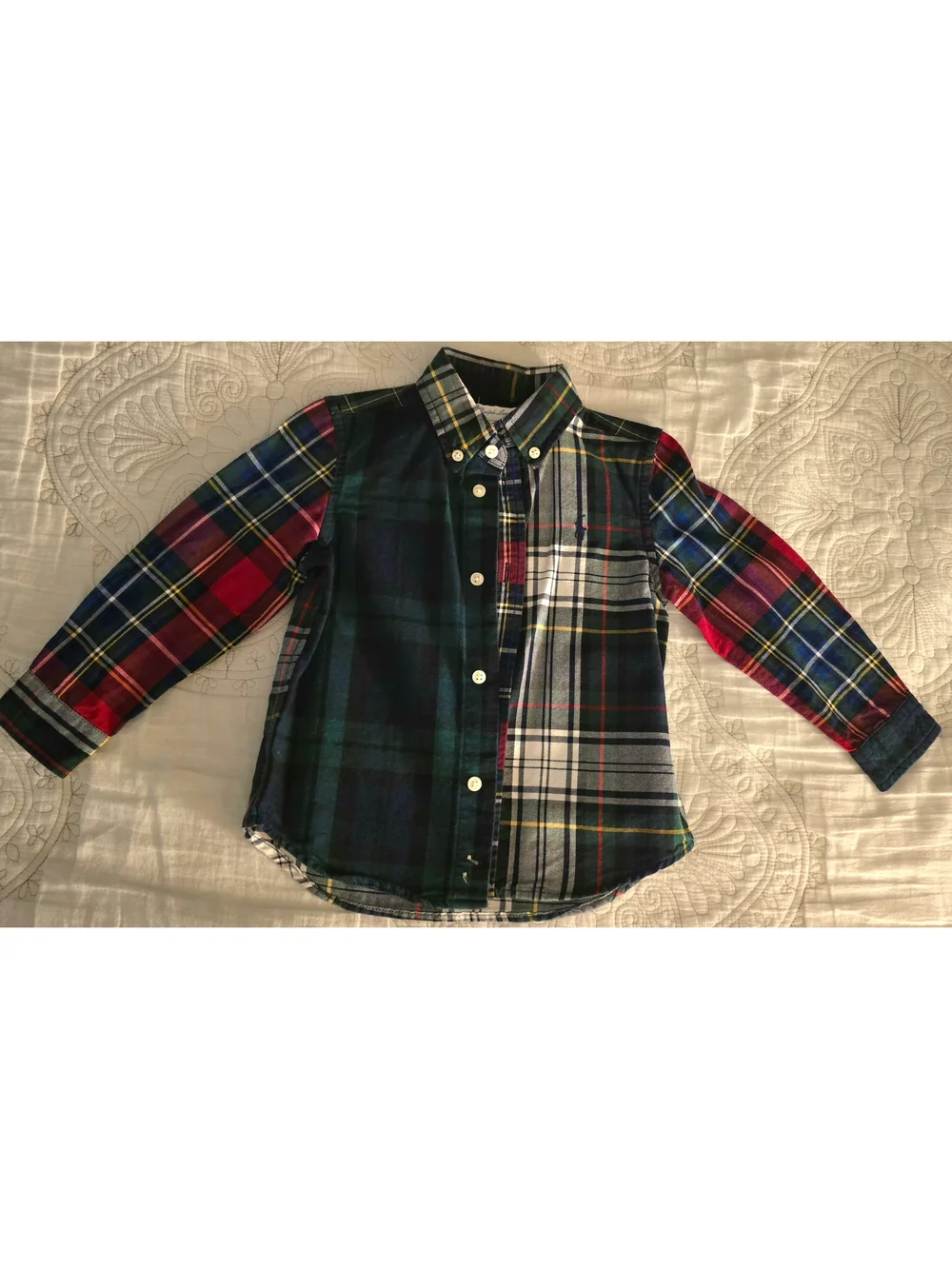 Ralph Lauren Toddler Plaid Button-Down Shirt in Navy, White, Red, Yellow
